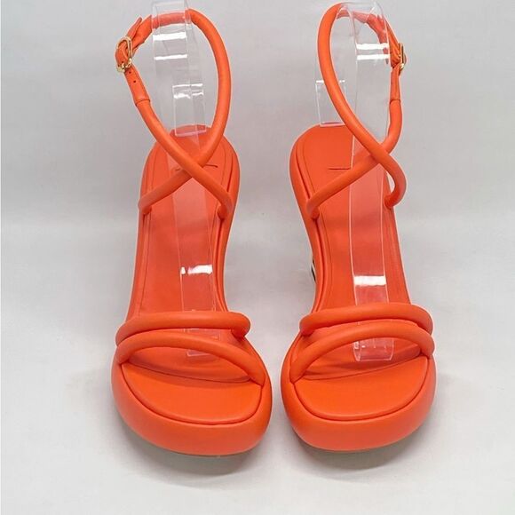 Fendi Baguette Ff Leather Strappy Sandal In Orange size 36.5 - Picture 3 of 14